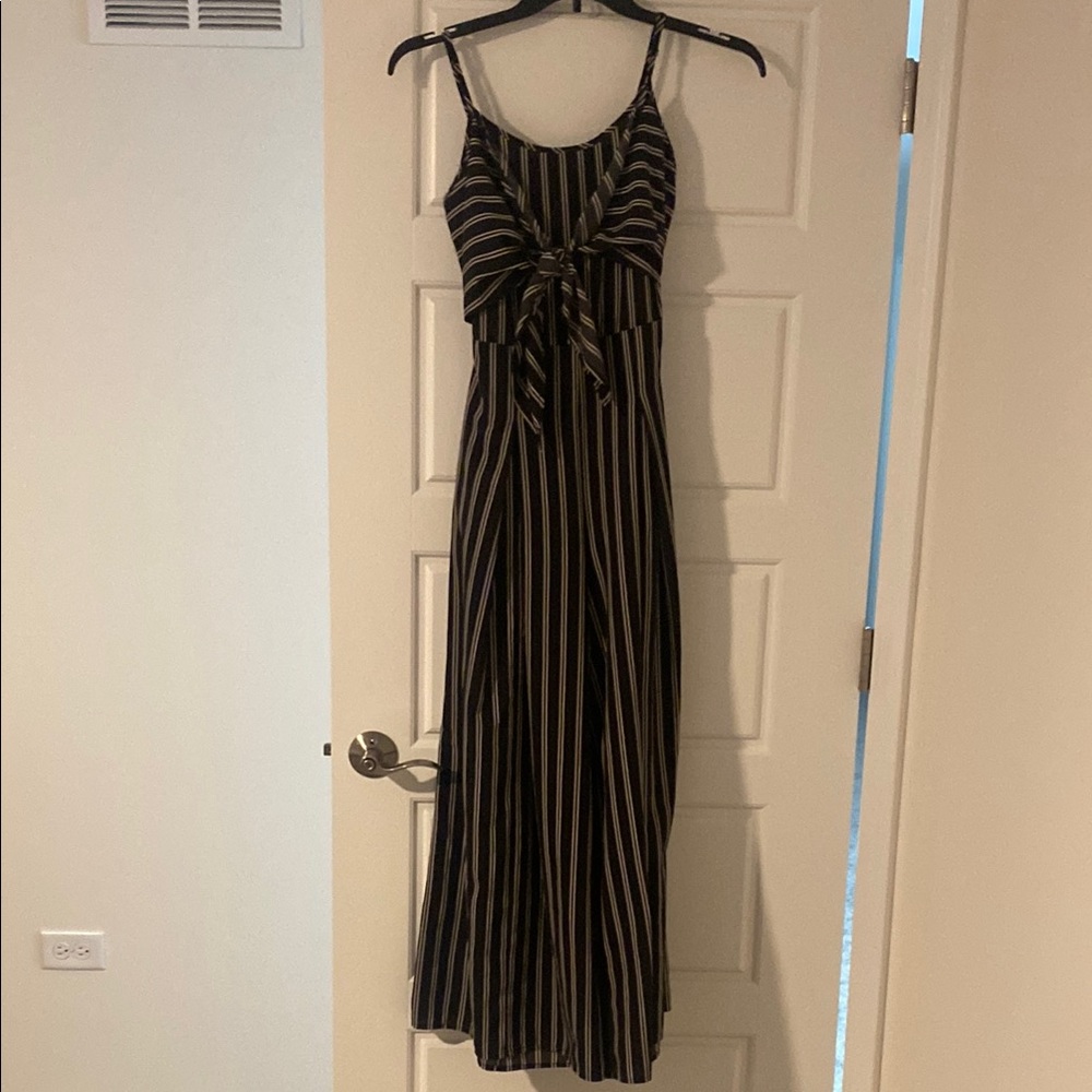 Striped Black and White Stripe jumpsuit